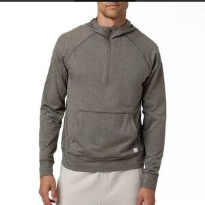 Vuori Ponto Performance 1/2 zip hoodie men’s large warm grey heather NWT